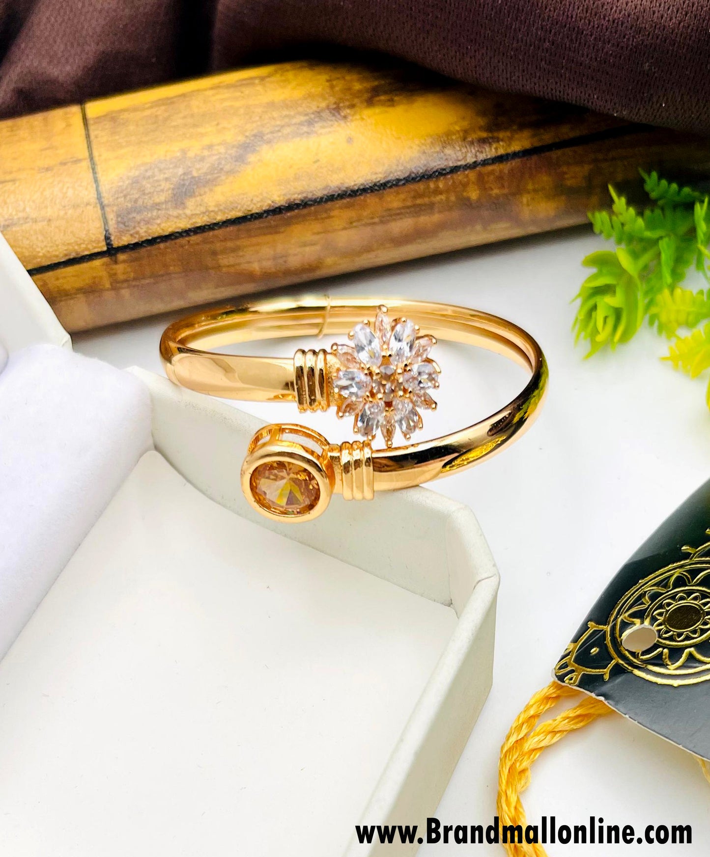 Gold Plated Zircon Hand Cuff