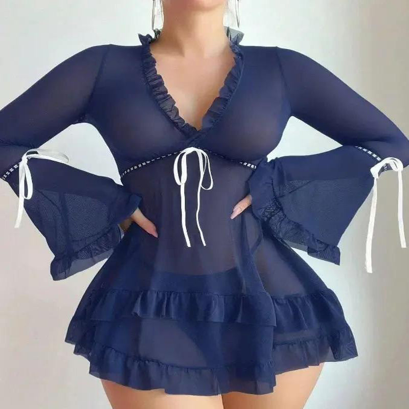 New Floral Nighty NAVY BLUE