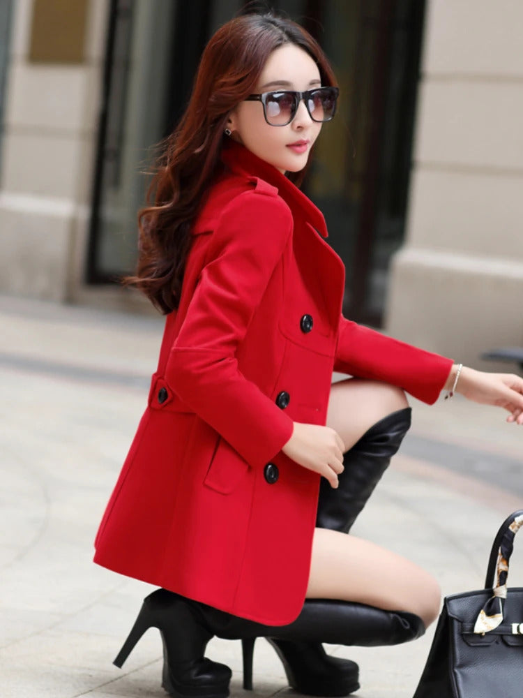 Ladies winter button Long coat