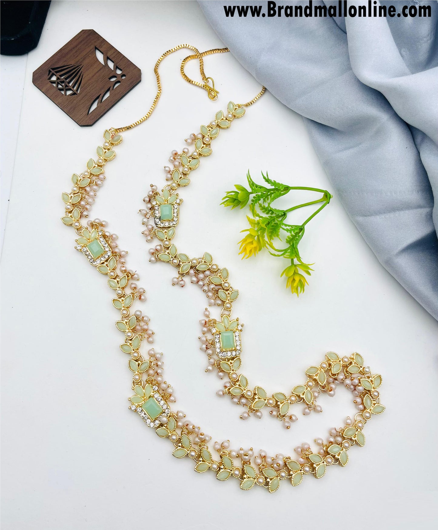 Gold Plated Zircon Long Mala