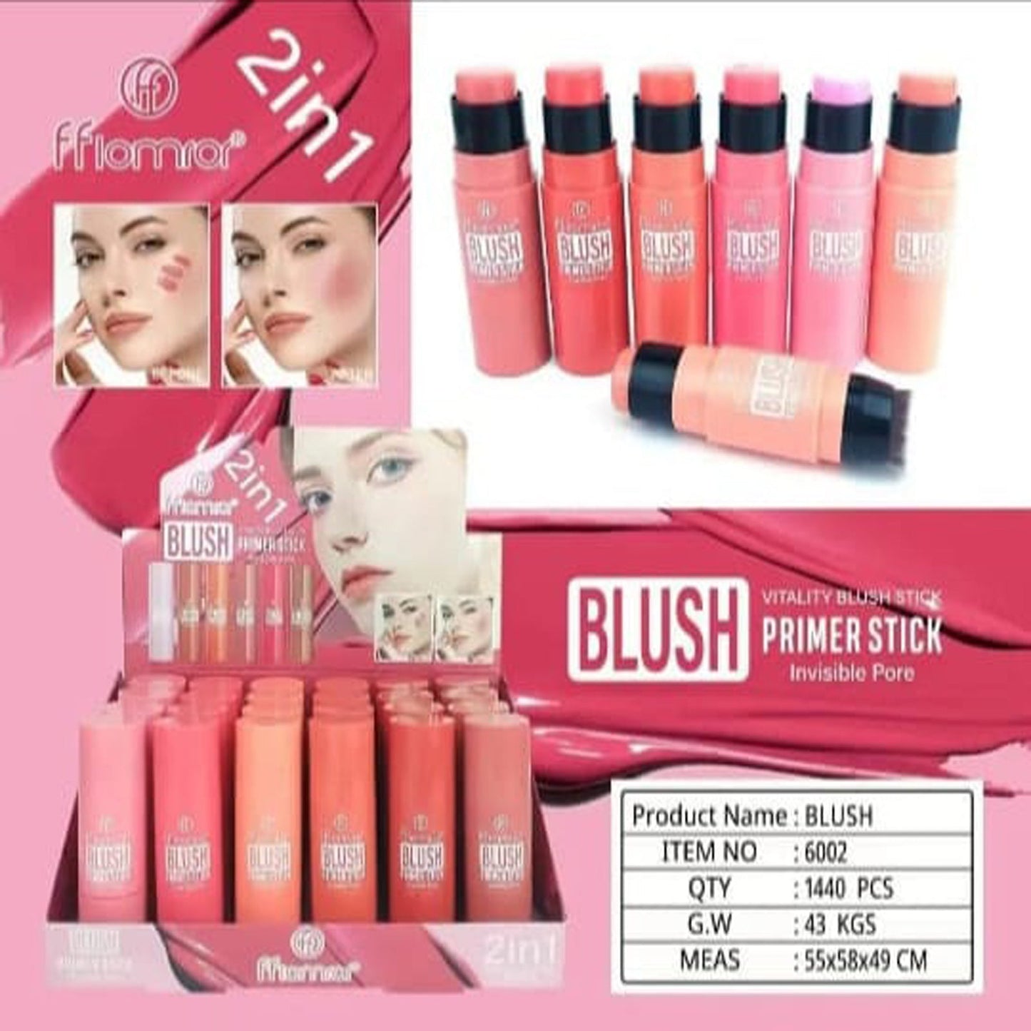 blushon stick 6 shade available 6pcs set