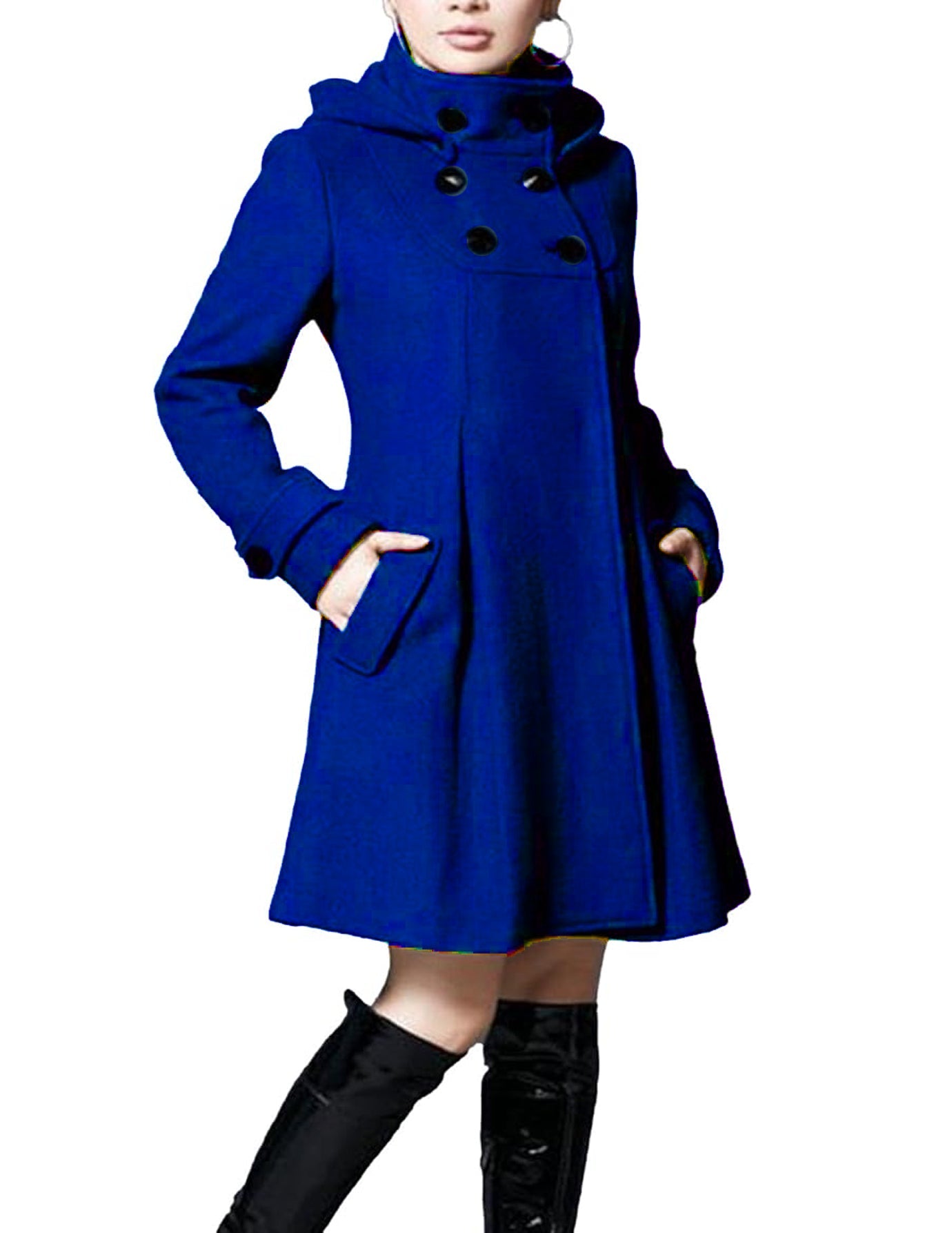Ladies winter Long coat borders Style