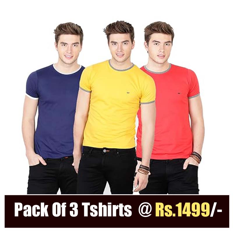 Mens Branded Pack of 3 Tshirts