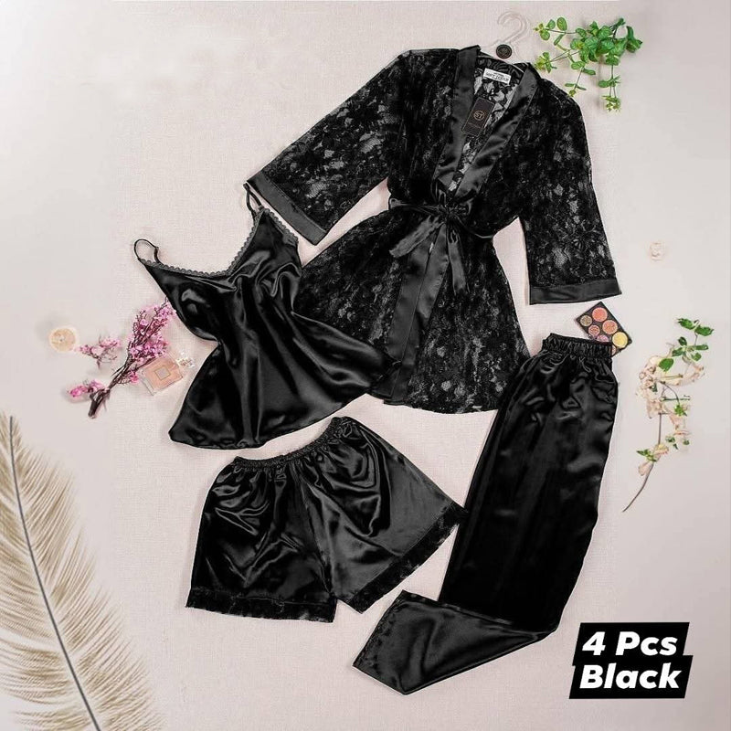 4 PIECE NET GOWN NIGHTY