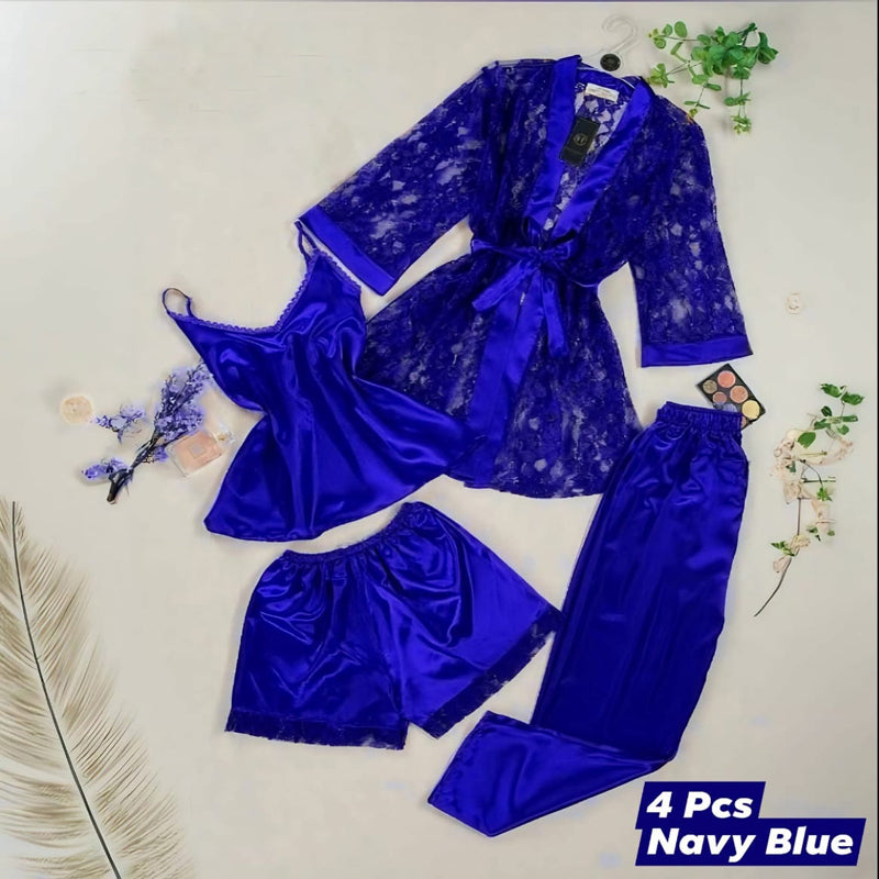 4 PIECE NET GOWN NIGHTY