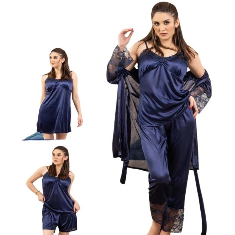 5 piece nightwear New Net style set - NAVY BLUE