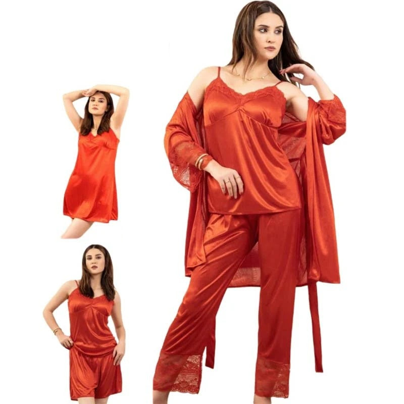 5 piece nightwear New Net style set - RED