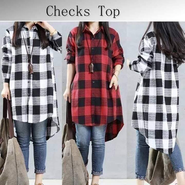 Ladies  collar checks Top