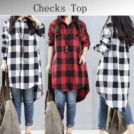Ladies  collar checks Top