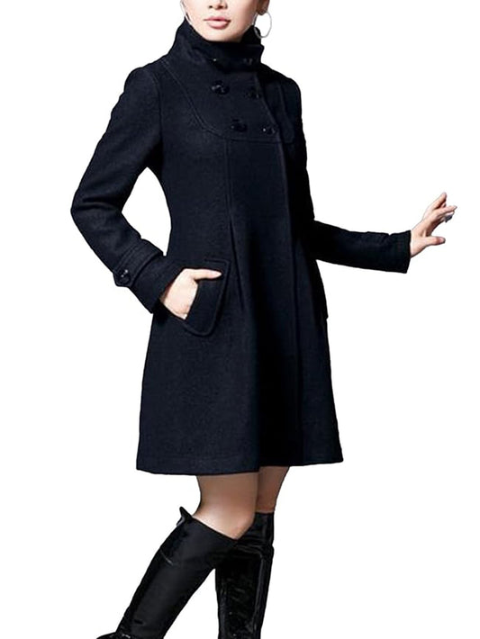 Ladies winter Long  coat borders Style