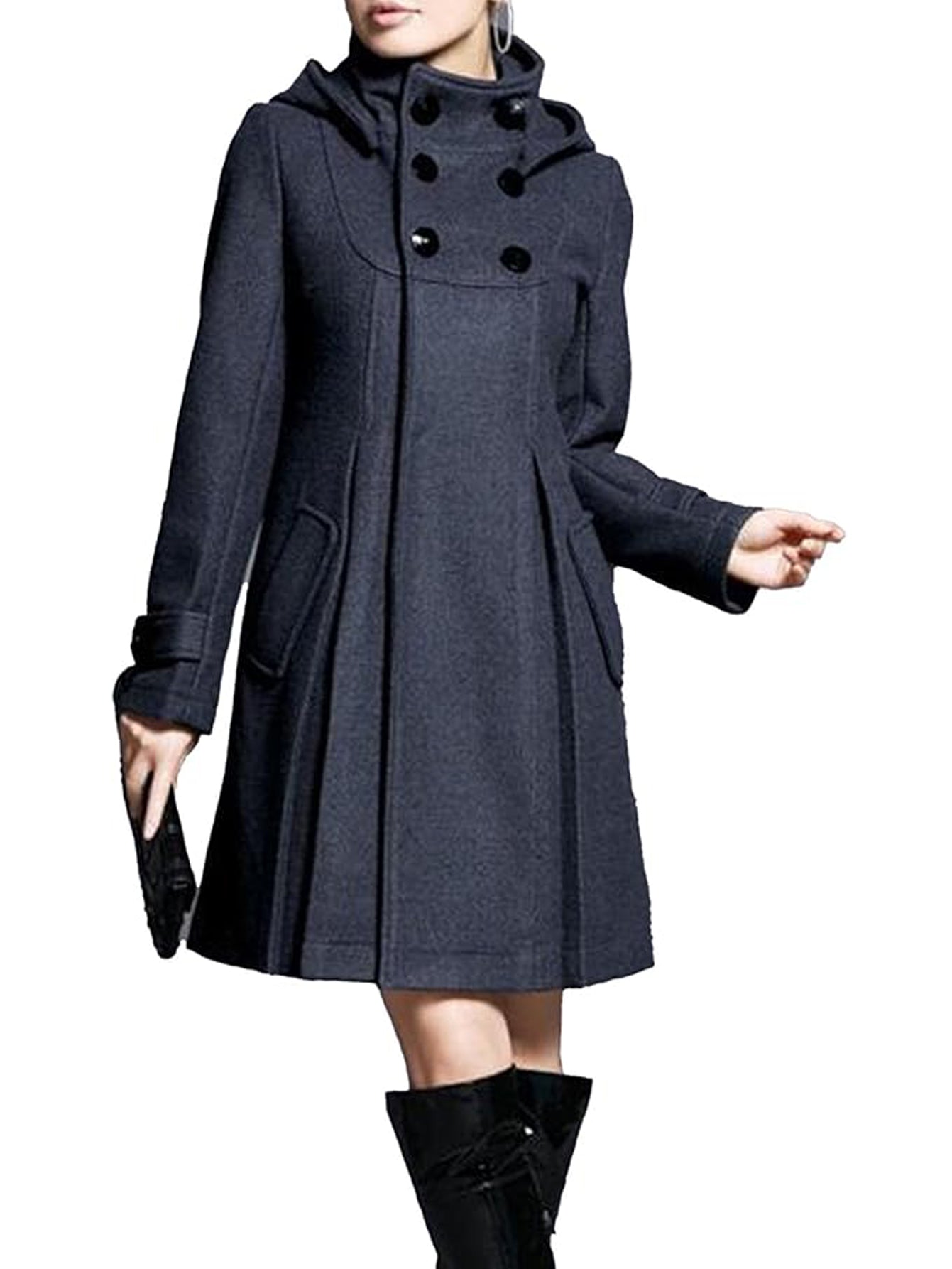 Ladies winter Long  coat borders Style