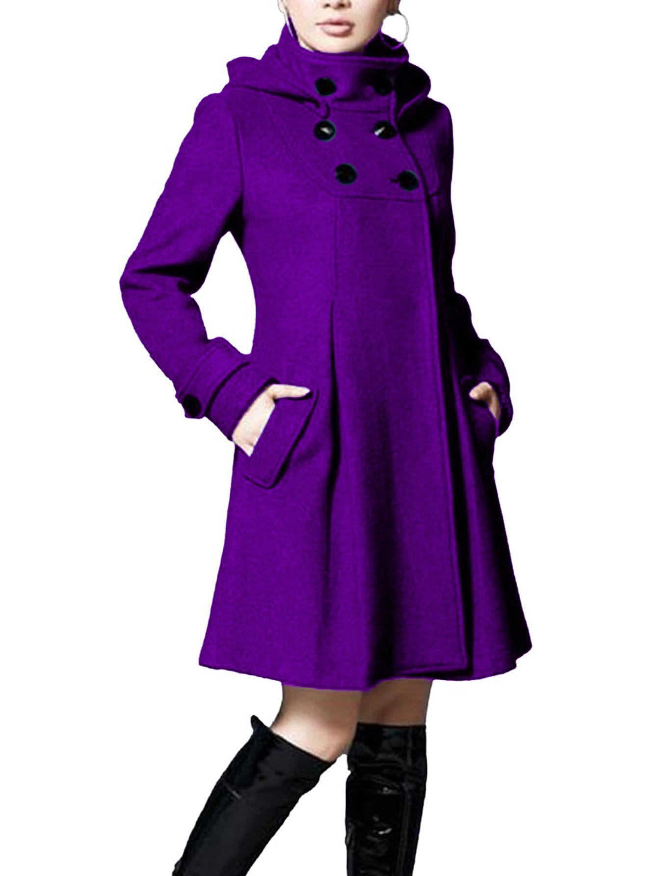 Ladies winter Long  coat borders Style