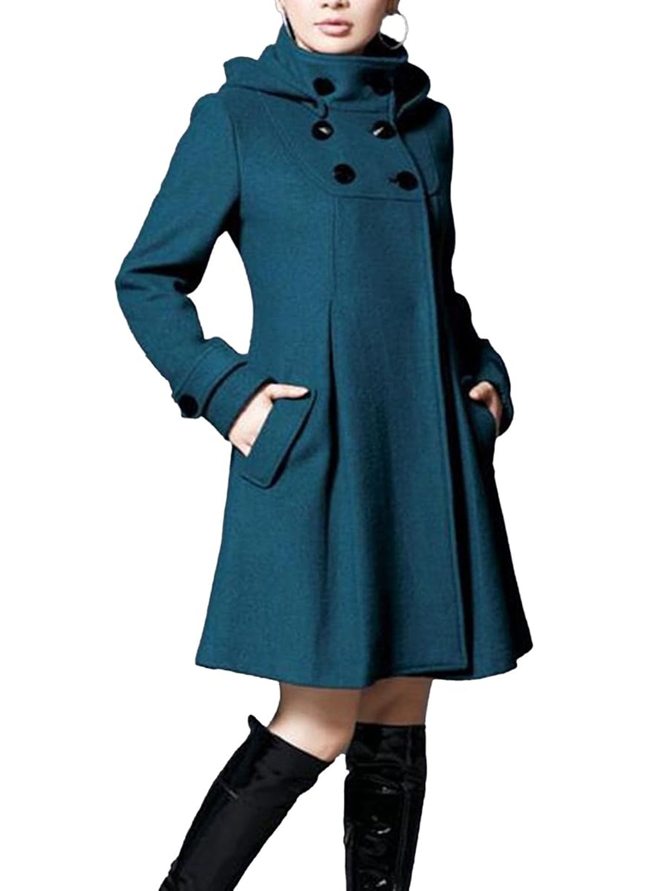 Ladies winter Long  coat borders Style