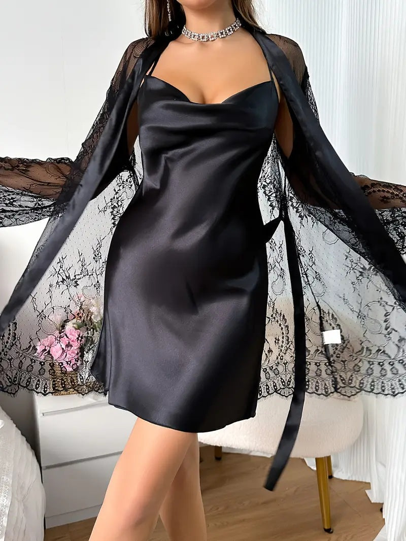 2 Piece Net Nighty (Gown + Inner )