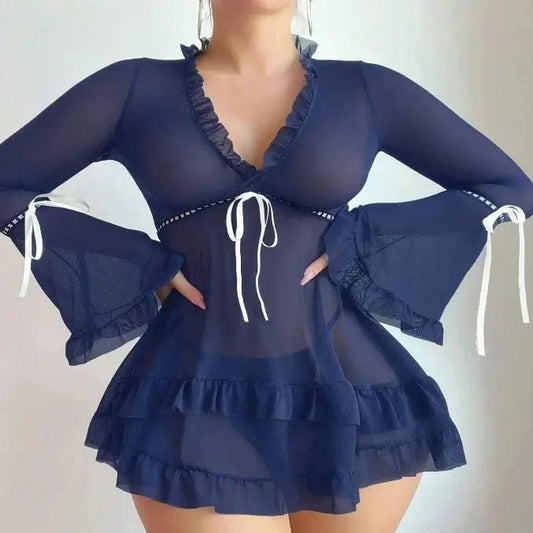New Floral Nighty NAVY BLUE