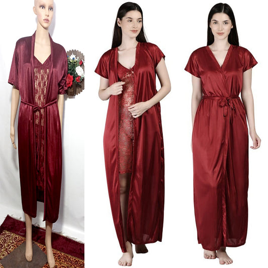 2 PIECE LONG GOWN WITH TRANSPARENT INNER