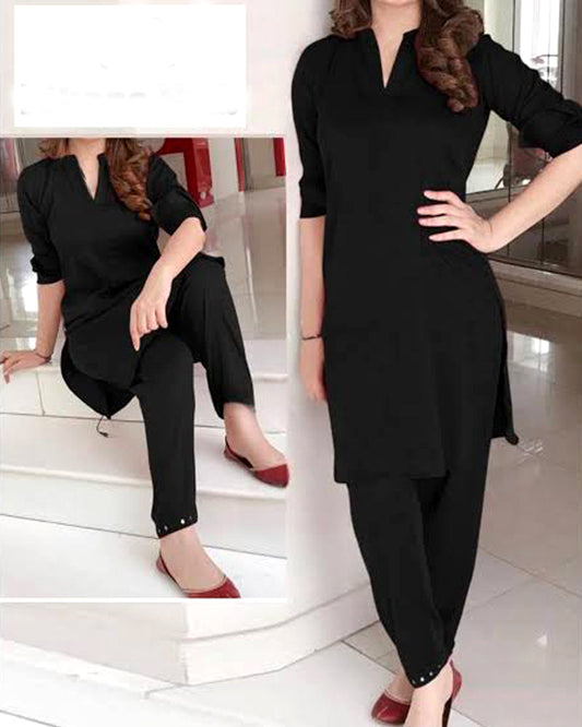 2 piece Black suit (stitched) Code#1011