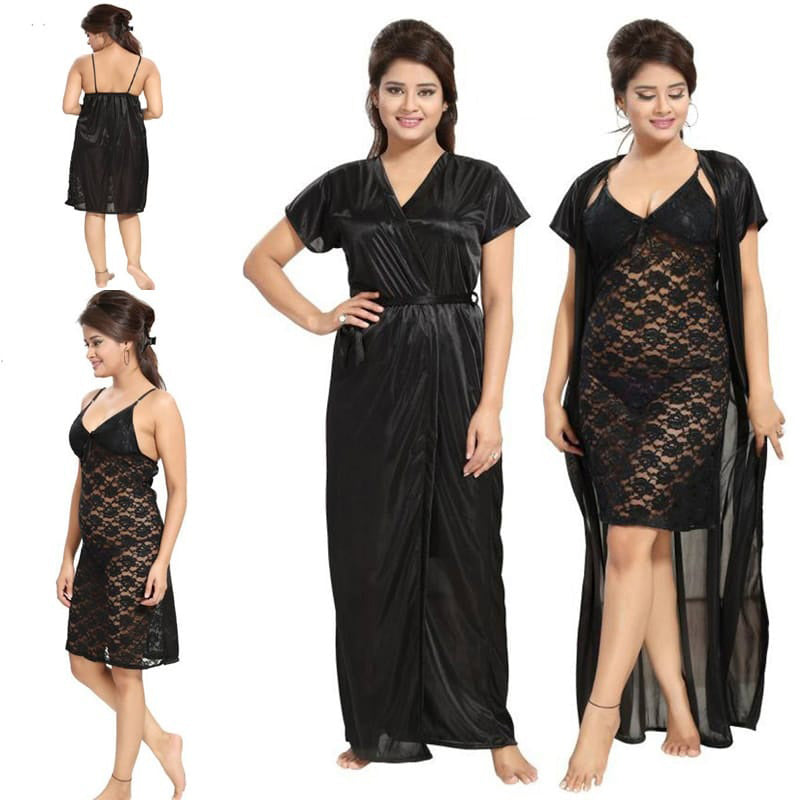 2 PIECE LONG GOWN WITH TRANSPARENT INNER
