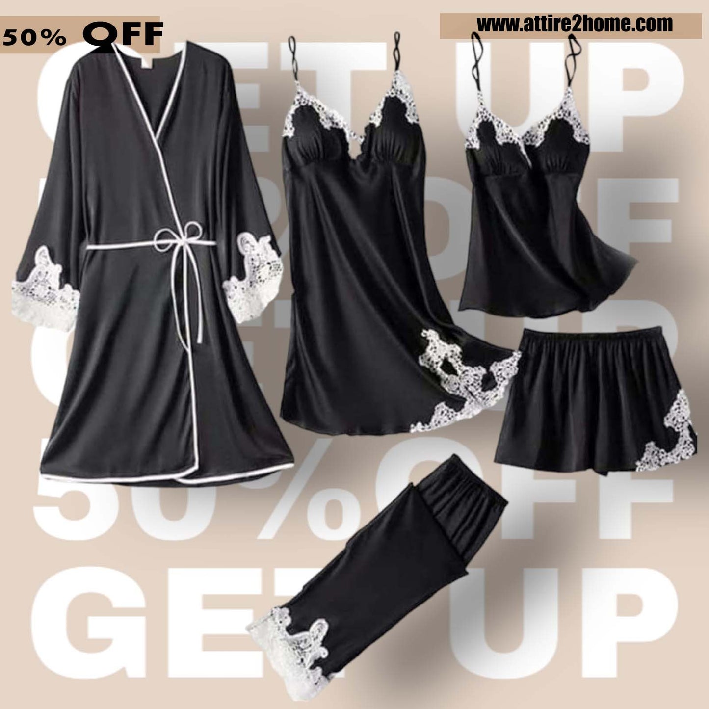 5 PCs Tape Style Nighty