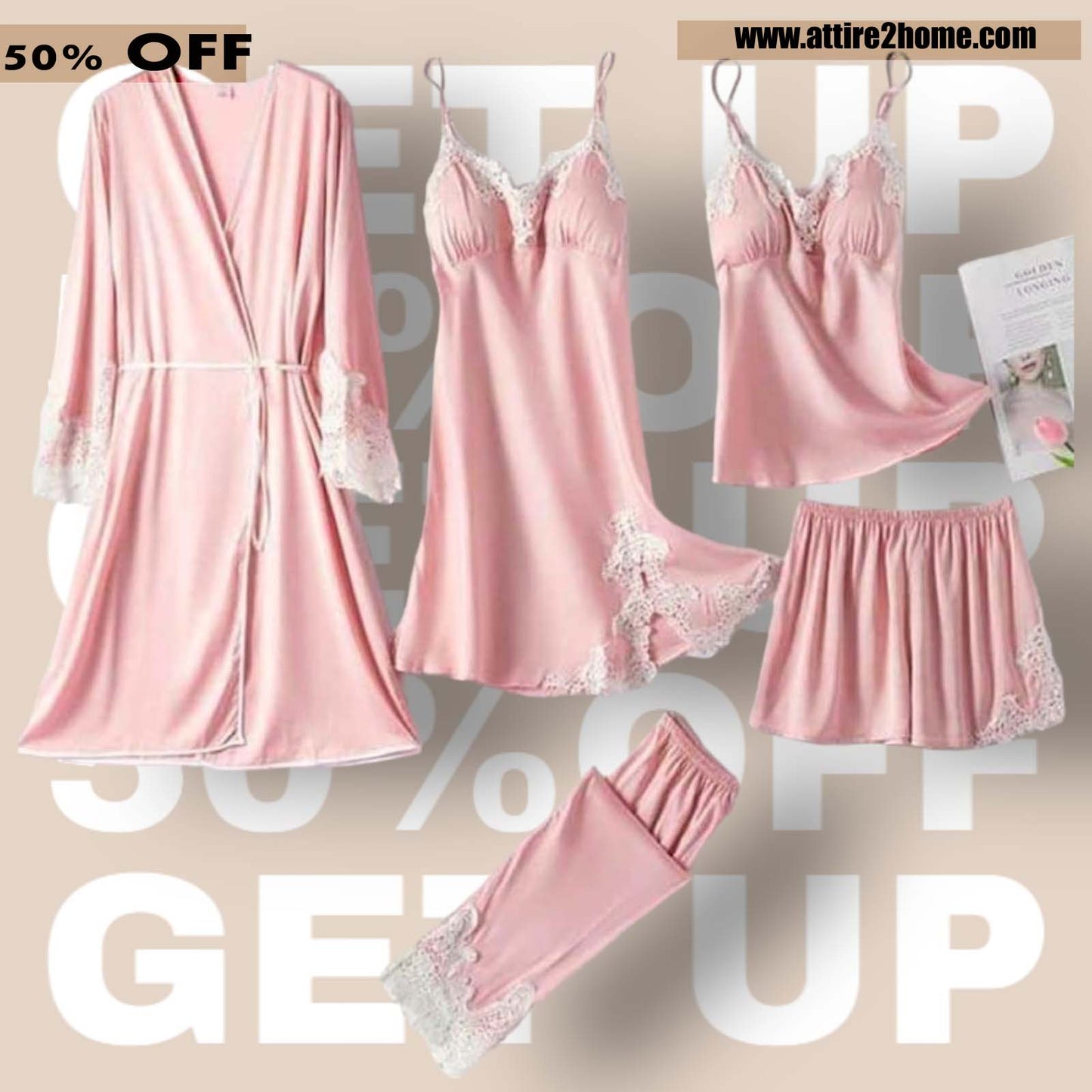 5 PCs Tape Style Nighty