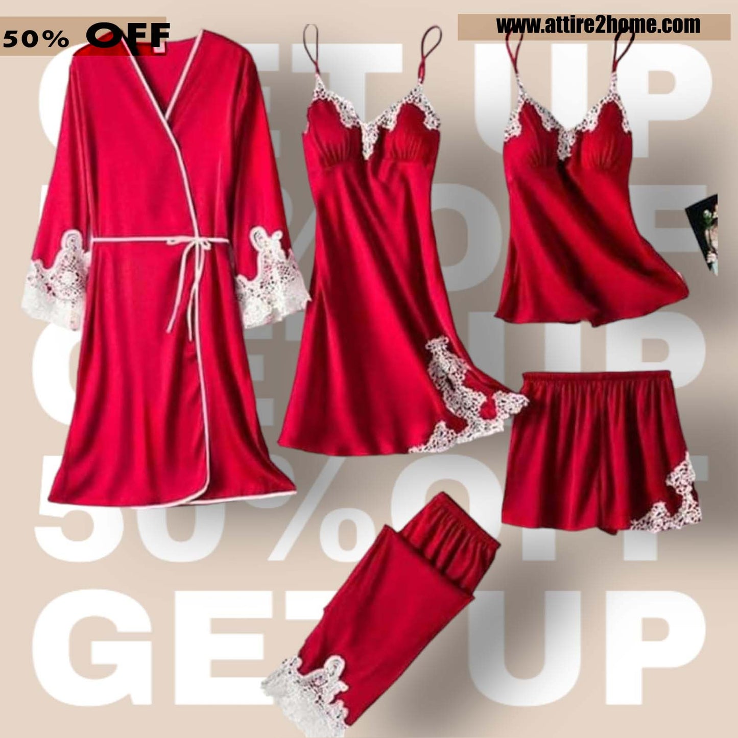 5 PCs Tape Style Nighty