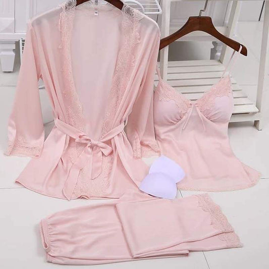 3 Pc Front Front Lace  Nighty